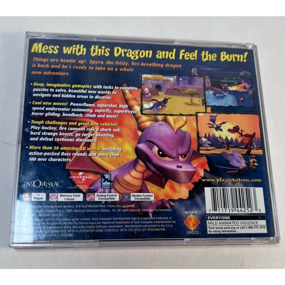 Spyro Ripto's Rage PlayStation Manual Included Black Label Tested - Picture 3 of 4